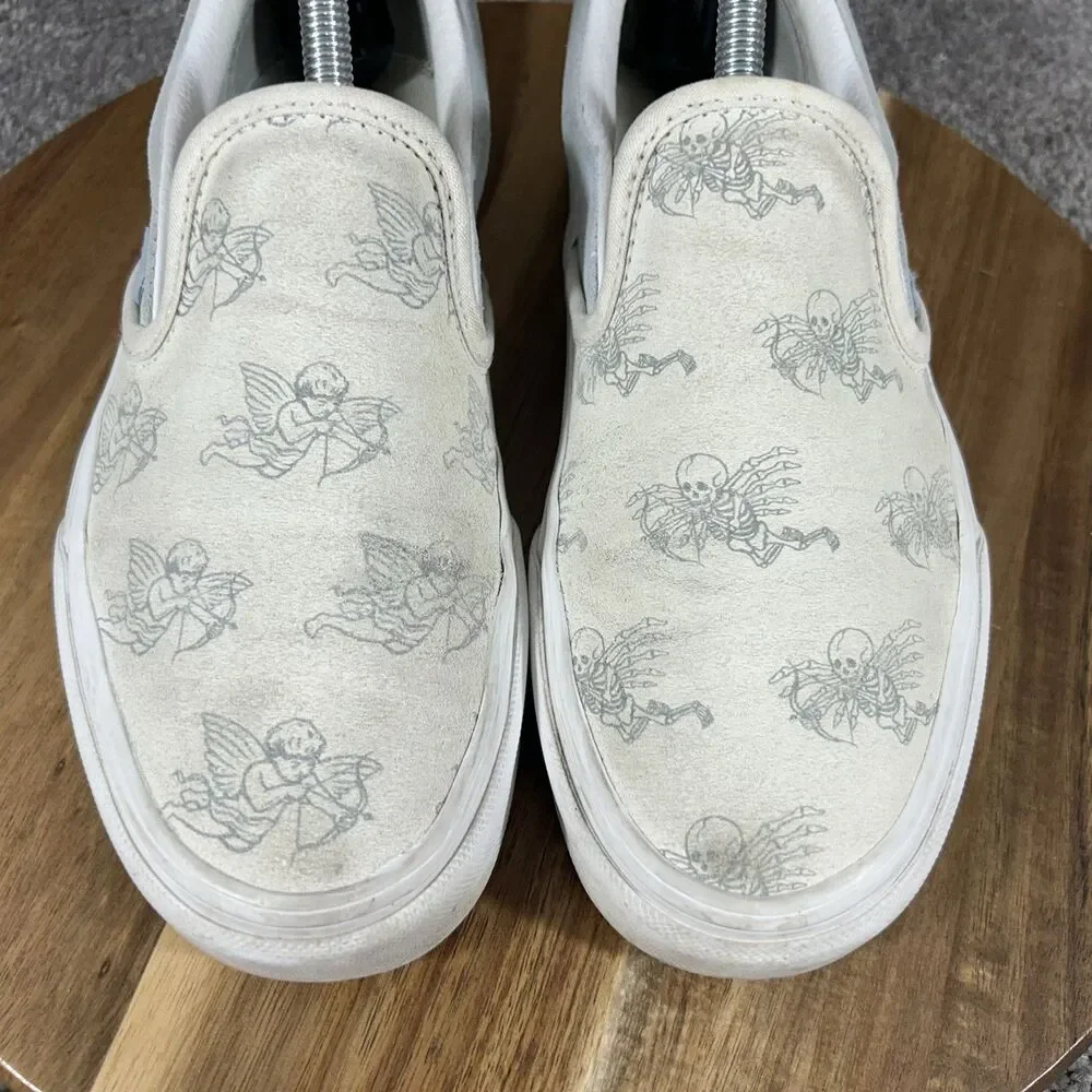 Vans Classic Slip On Love You to Death Women’s Size 7.5 Cupid Skulls Suede Shoes
